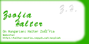 zsofia halter business card